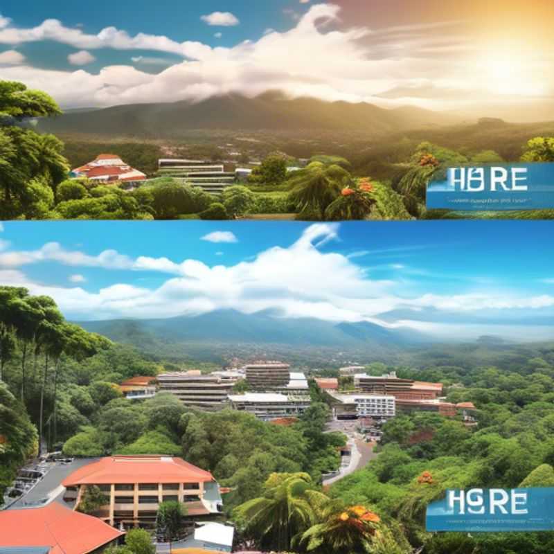 San José, Costa Rica: Uma imagem que reflete o custo de vida na cidade, mostrando detalhes que sugerem se é cara ou barata (ex: tipo de transporte, restaurantes, lojas).