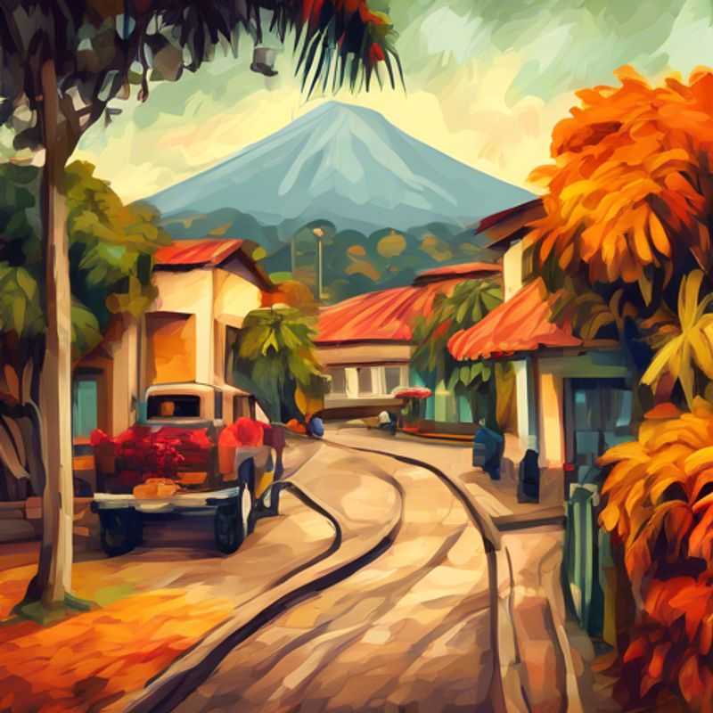 San José, Costa Rica: Uma imagem que reflete o custo de vida na cidade, mostrando aspectos relevantes para o orçamento de um viajante (ex: transporte público, um restaurante local, um mercado, etc.)