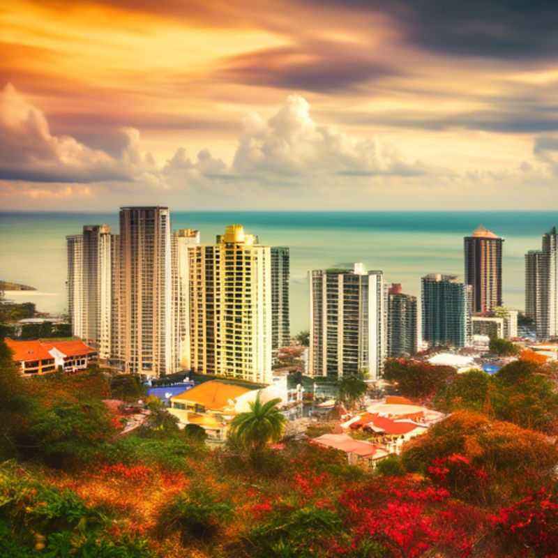 Panama City, Panama : Vue panoramique de la ville, illustrant le coût de la vie potentiellement élevé ou abordable selon les choix touristiques.