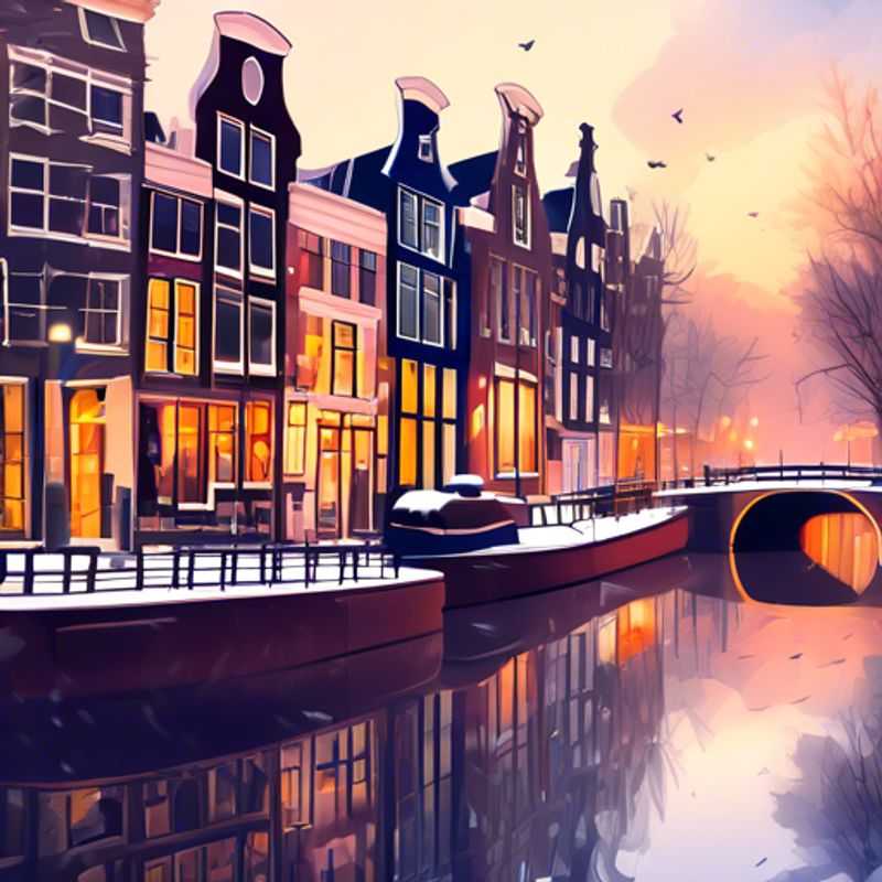 Amsterdam en hiver: Canaux gelés et maisons pittoresques.