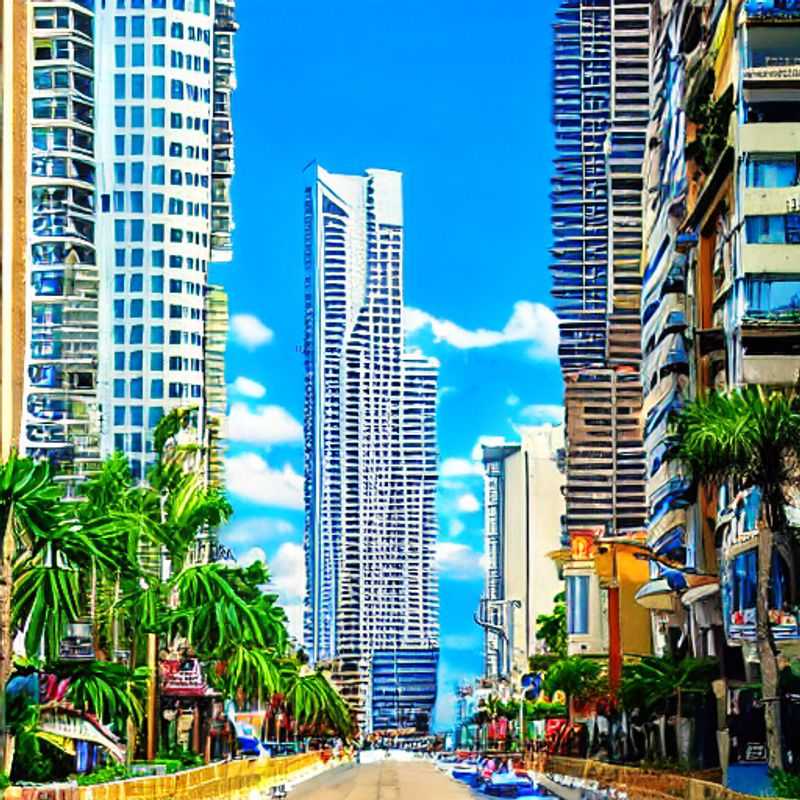 Vibrant Panama City skyline reflecting in the calm waters, a perfect backdrop for your next Instagram-worthy shot in Panama. Discover the most photogenic social media hotspots with us!