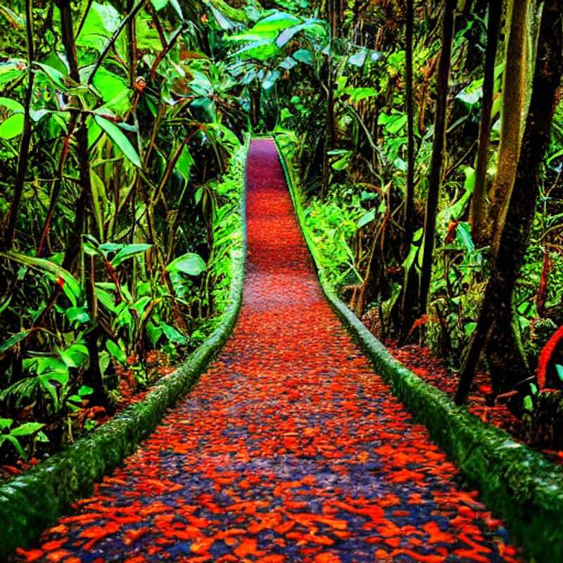 Lush, emerald canopy of Monteverde, Costa Rica, a social media paradise where vibrant nature meets captivating cloud forests, begging to be 'grammed!