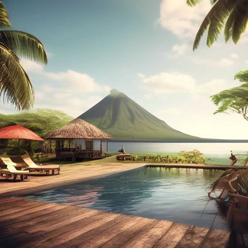L'île d'Ometepe au Nicaragua, vue panoramique des volcans et de la végétation luxuriante.
