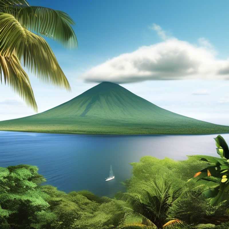 L'île d'Ometepe, Nicaragua : vue pittoresque des volcans et de la végétation luxuriante.