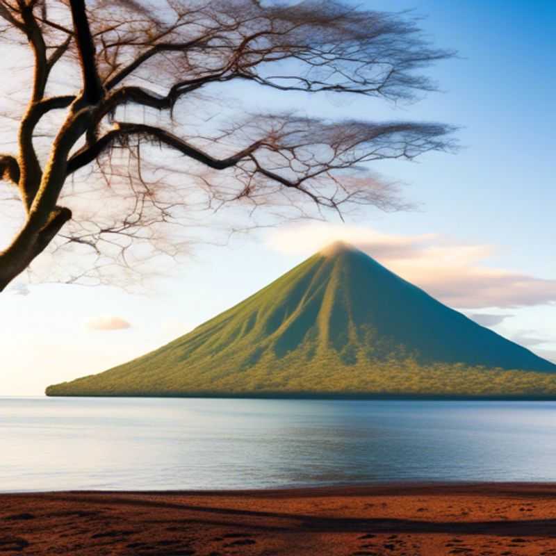 L'île d'Ometepe, Nicaragua : vue pittoresque des volcans et de la végétation luxuriante.