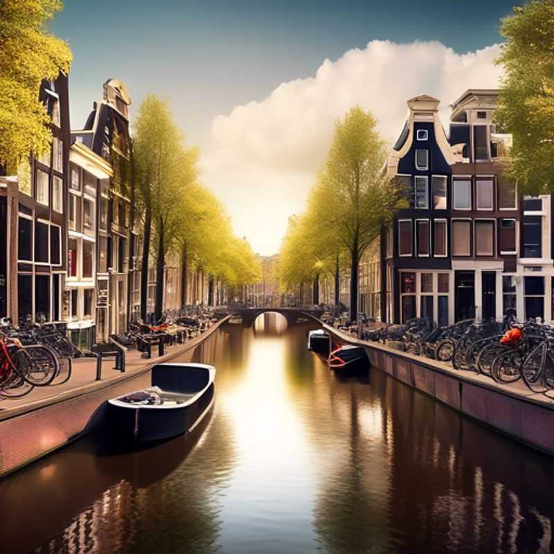 Canaux d'Amsterdam sous un ciel hivernal : une image illustrant le coût potentiel d'une visite à Amsterdam.