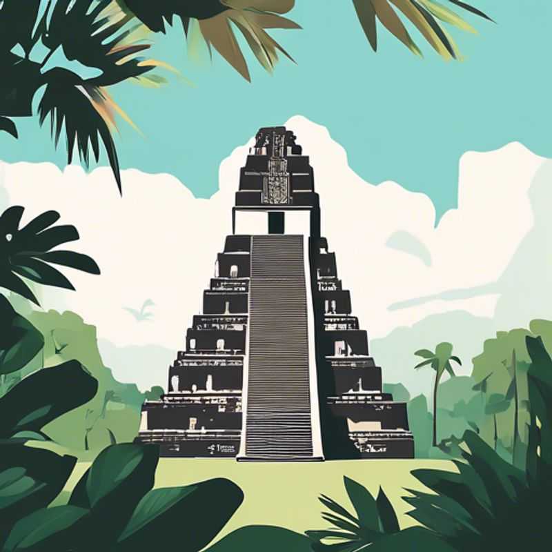 Les ruines majestueuses de Tikal, Guatemala, une vue impressionnante des temples mayas dans la jungle.