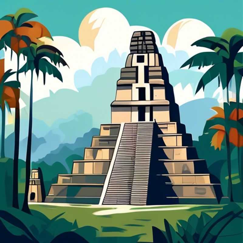 Ruínas majestosas de Tikal, Guatemala, um testemunho da civilização maia.
