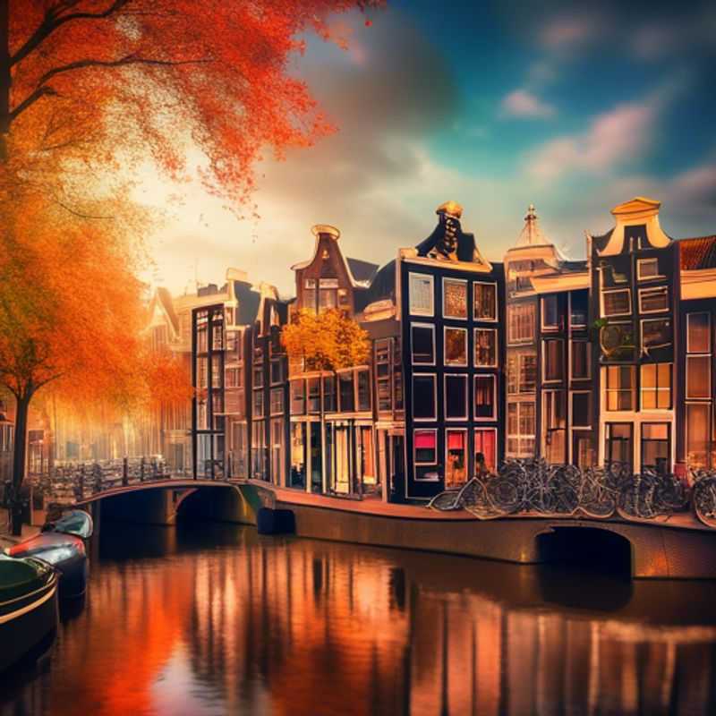 Amsterdam en hiver : un canal gelé, reflétant les maisons typiques.