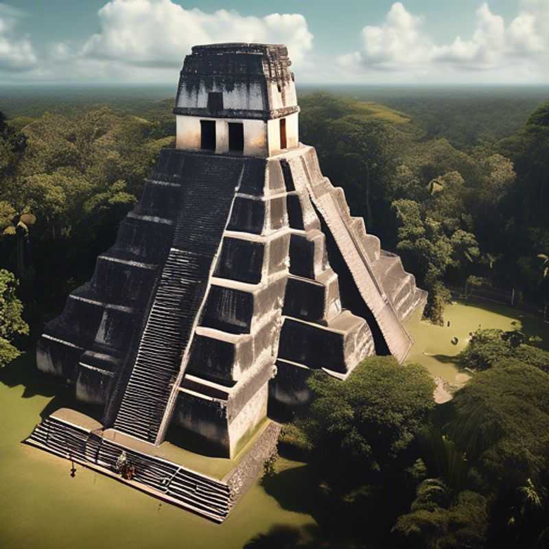 Les ruines mayas de Tikal, Guatemala, une vue impressionnante de la jungle.