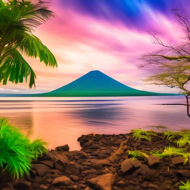 L'île d'Ometepe, Nicaragua : paysages volcaniques et végétation luxuriante.