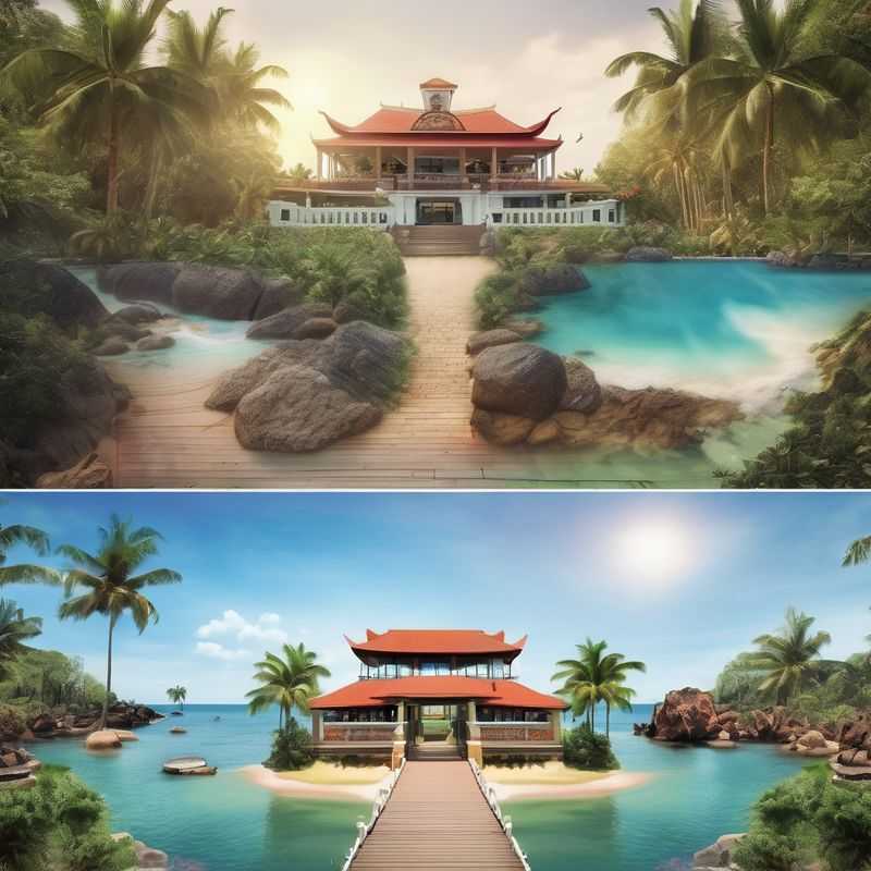 A panoramic view of Long Beach, Phu Quoc, Vietnam, showcasing its pristine sands and turquoise waters, ideal for couples seeking a romantic island retreat.