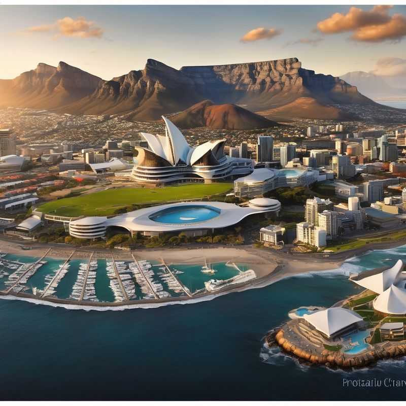 A panoramic view of Cape Town, South Africa, showcasing the iconic Table Mountain overlooking the vibrant city and sparkling Atlantic Ocean, ideal for choosing a memorable place to stay.