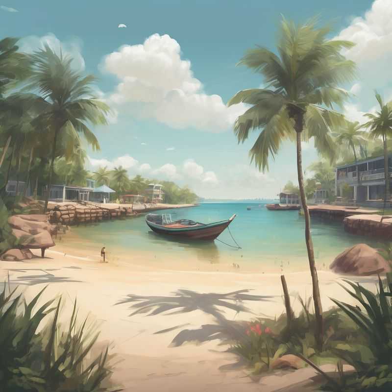 A panoramic view of Long Beach, Phu Quoc, Vietnam, showcasing its pristine sands and turquoise waters, ideal for couples seeking a romantic island retreat.