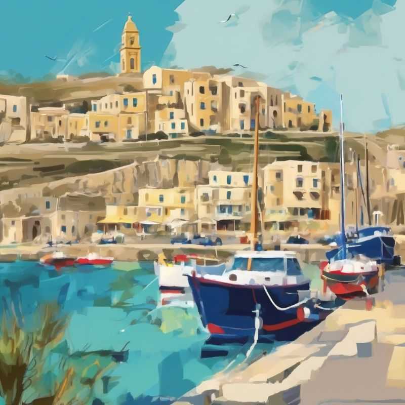 Charming stone houses and winding streets bathed in the golden light of sunset in the picturesque village of Xlendi, Gozo, Malta.