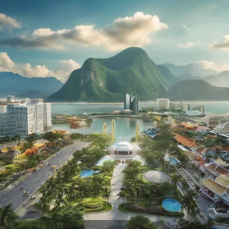 Panoramic view of Da Nang's coastline, showcasing the harmonious blend of modern resorts and pristine beaches, offering diverse accommodation options for every traveler.