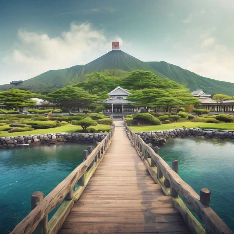 Scenic coastal view of Jeju Island, South Korea, showcasing the vibrant blue ocean meeting lush green volcanic landscapes, highlighting the island's natural beauty.